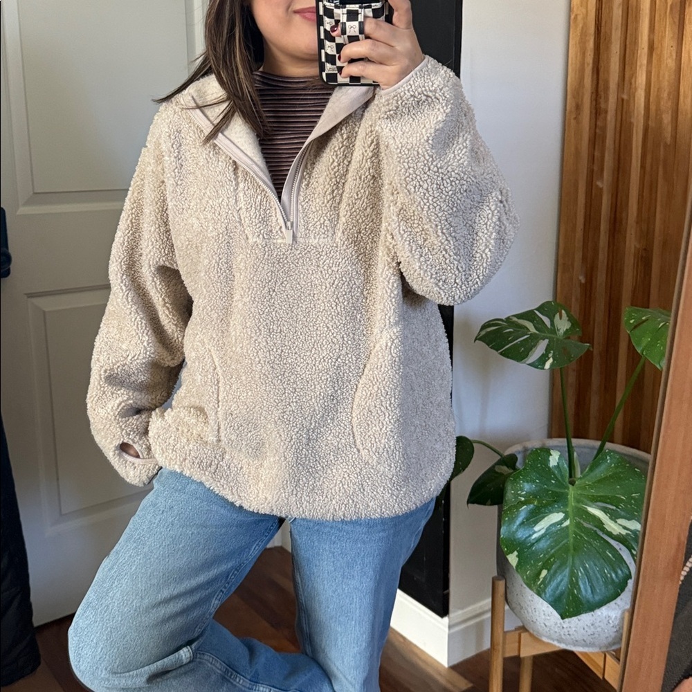 Haven Well Within Sherpa Half Zip Hoodie. Size M
